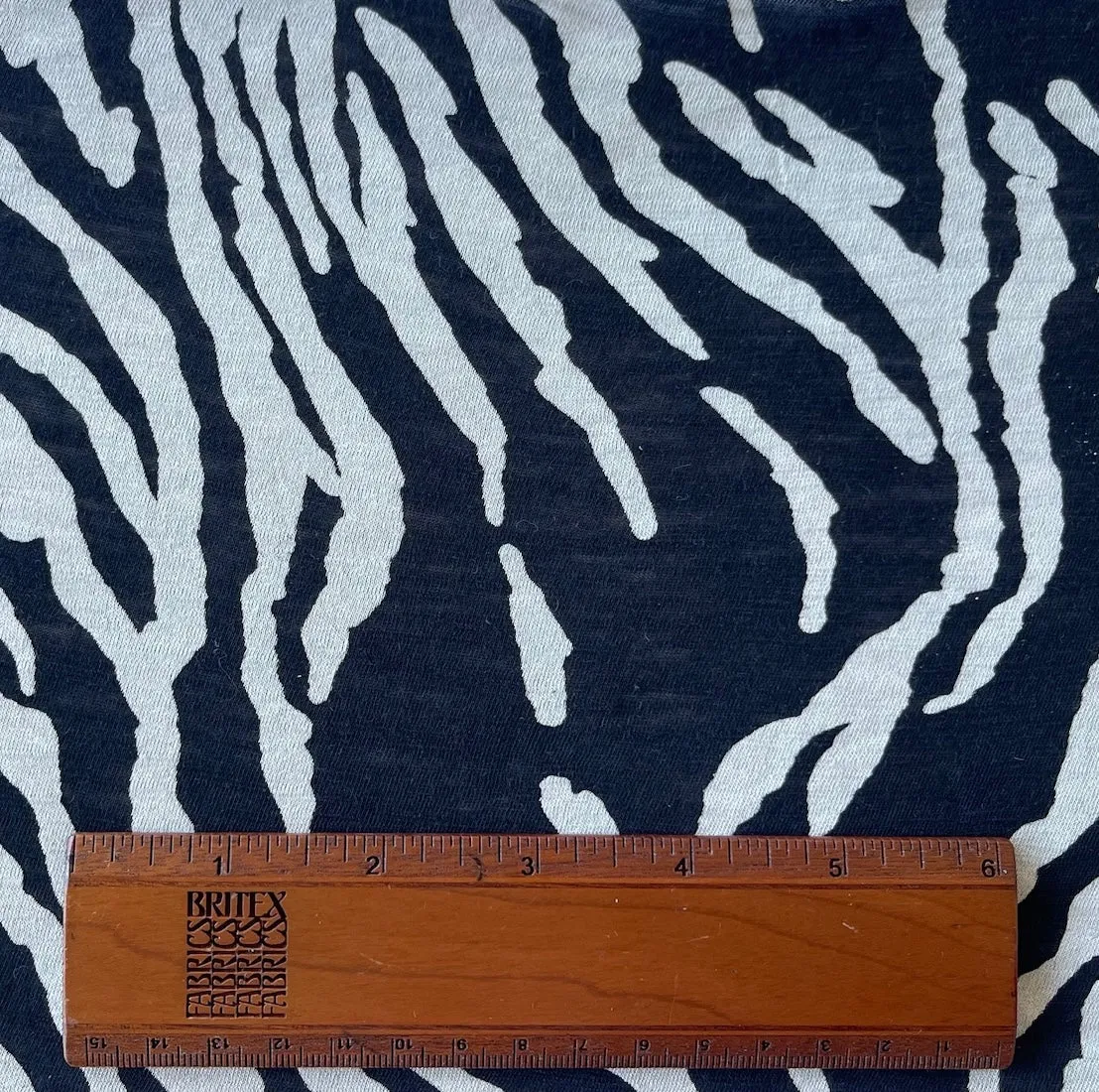 Airy Black & Sand Organic Zebra Markings Cotton Tissue Jersey Knit (Made in Japan)