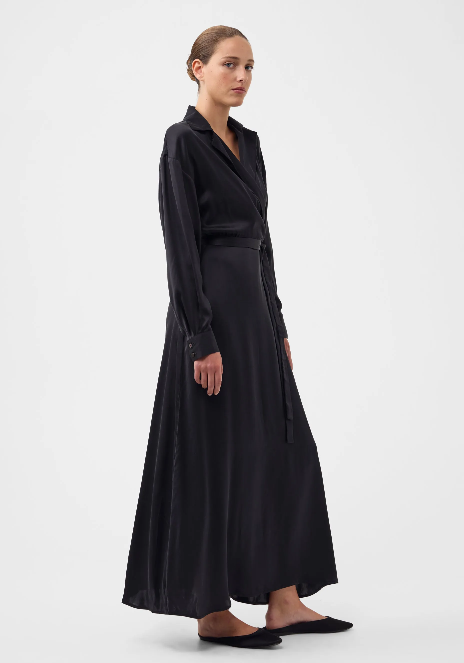 Anais Silk LS Dress_Black