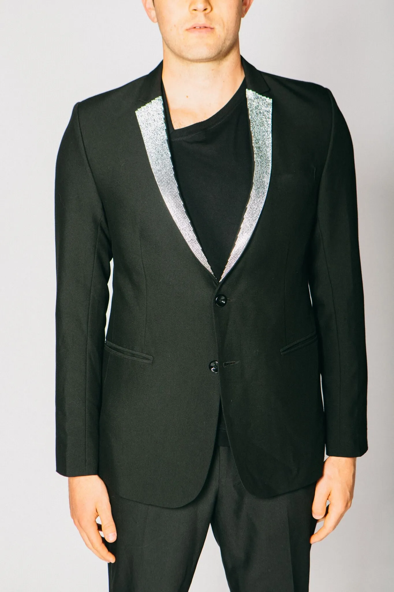 Any Old Iron Men's Diamanté Lapel Blazer