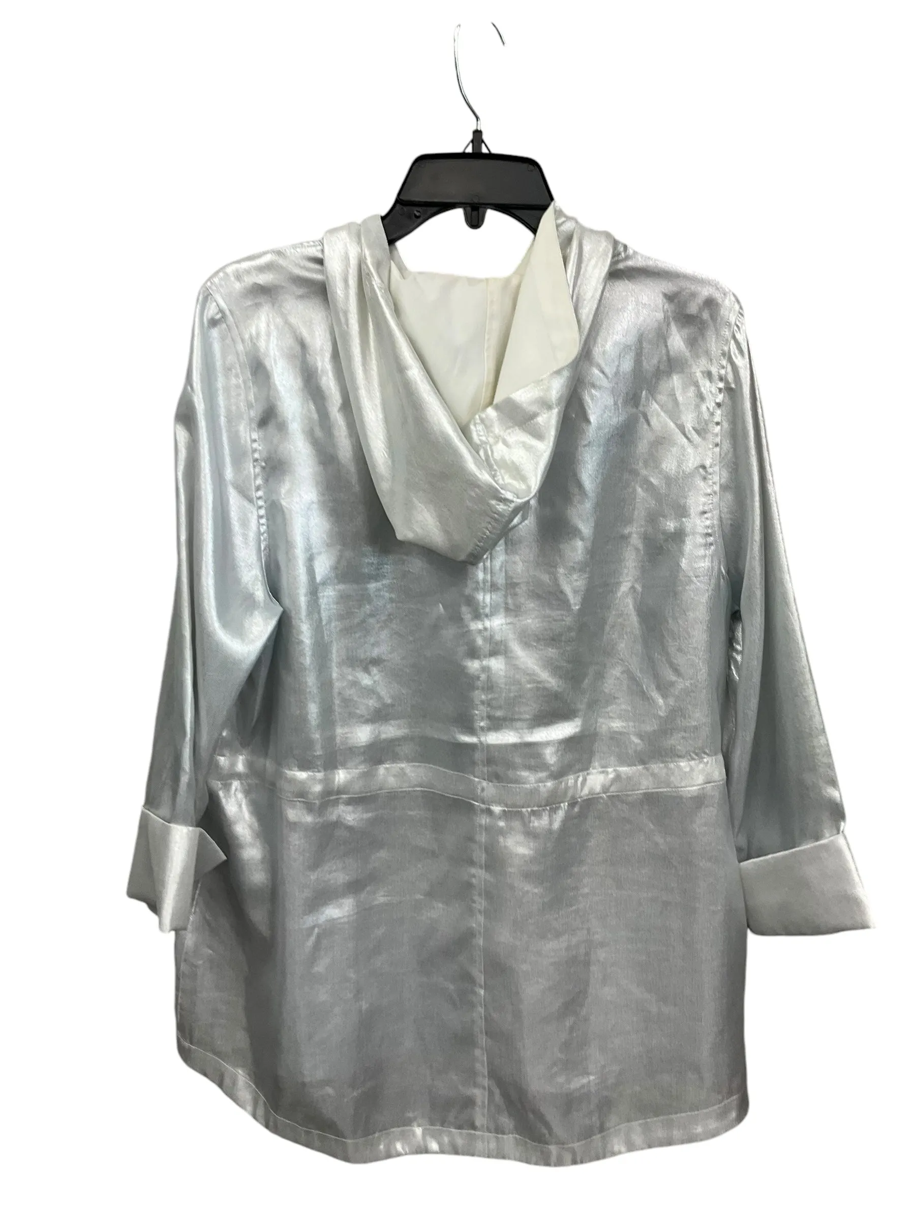 Athletic Jacket By Zenergy By Chicos In Silver, Size: L