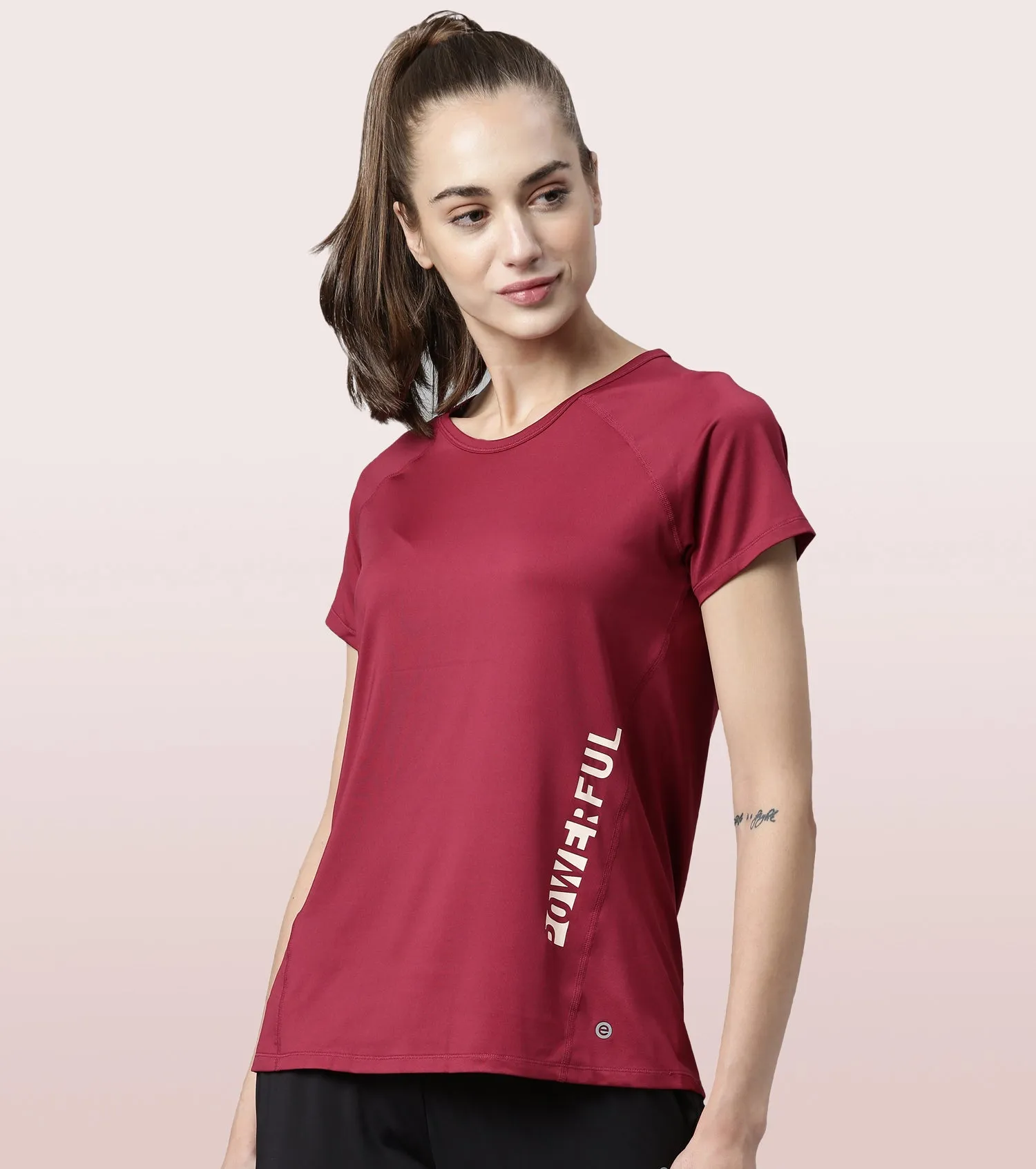 Basic Active Tee | Raglan Sleeve Scoop Neck Dry Fit Graphic Tee