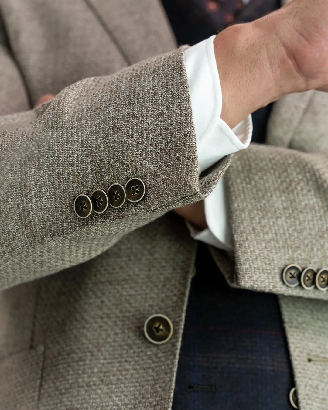 Beige Undyed Wool Jacket