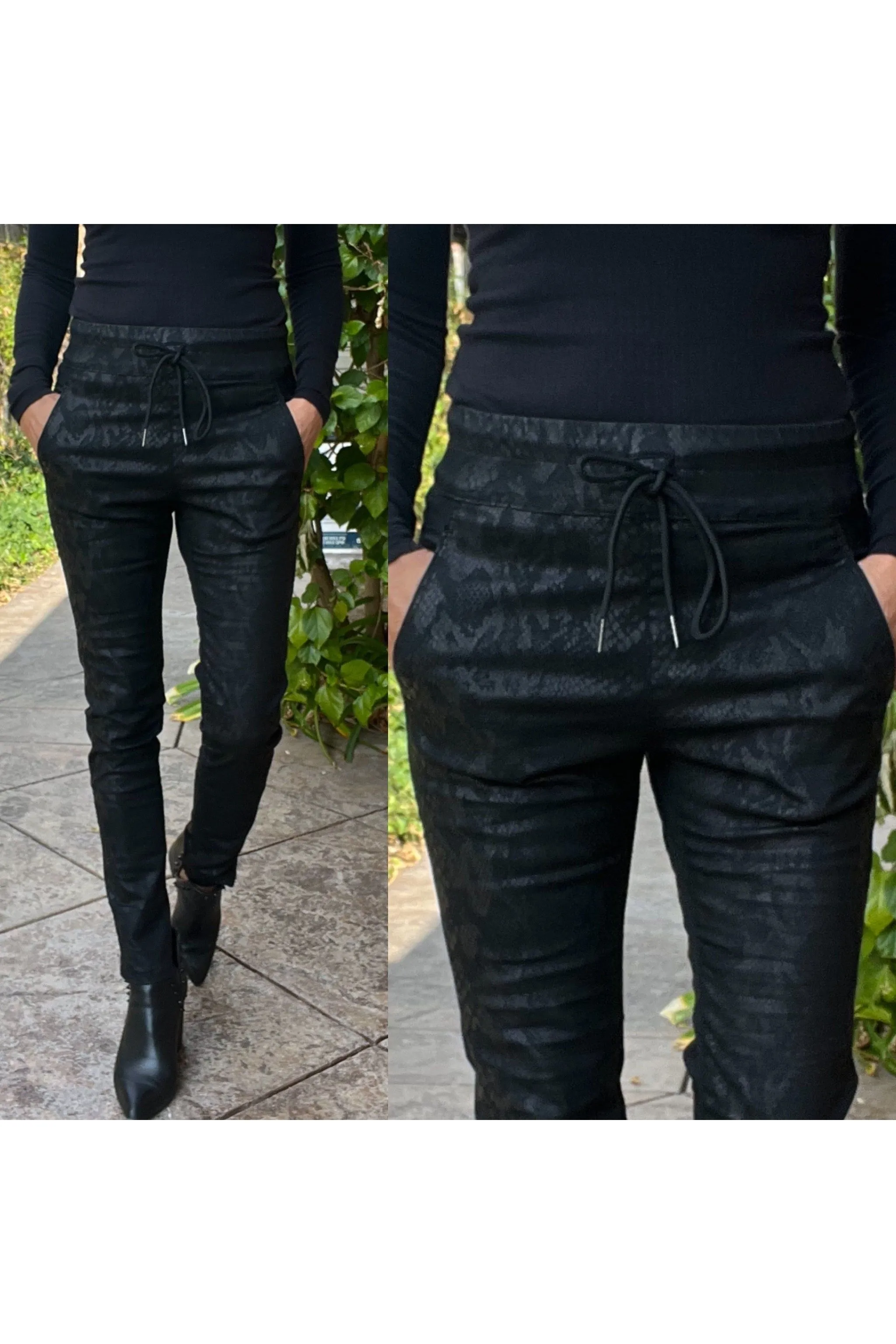 Bevy Flog Shely Drawstring Pants | Black Python | Shop Flog Pants