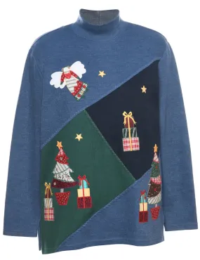 Blue Christmas Jumper - S