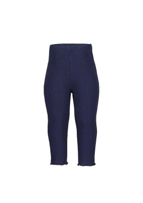 Blue Seven Baby Girl Ribbed Knit Leggings, Navy