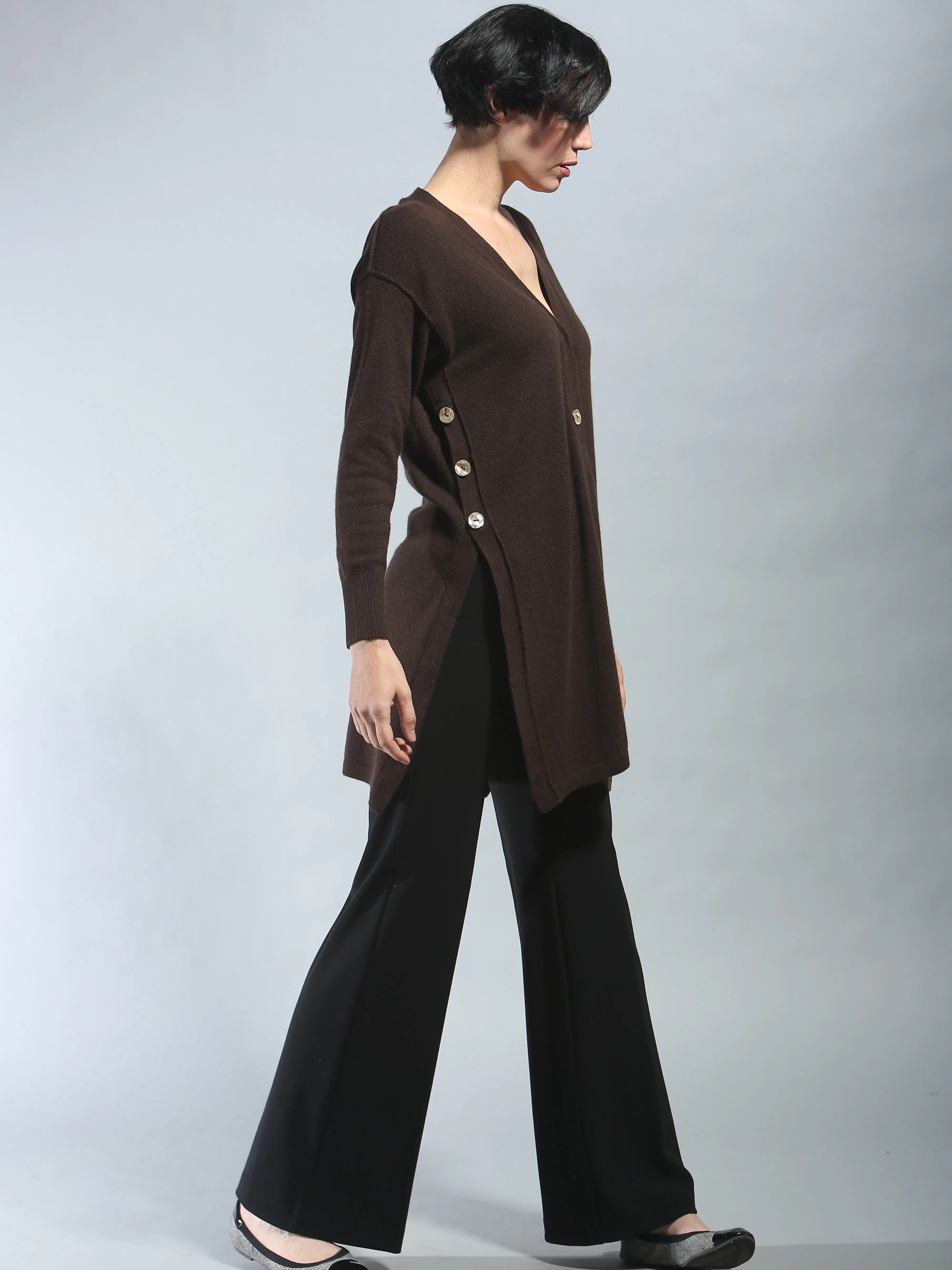 Button Detailed Long Cardigan