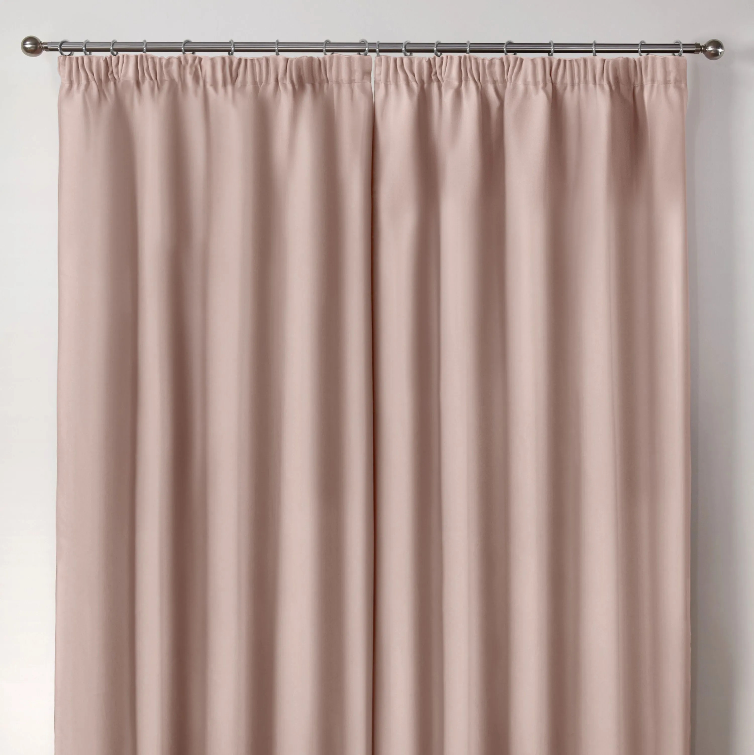 Cali Blush Pink Thermal Blackout Pencil Pleat Curtains