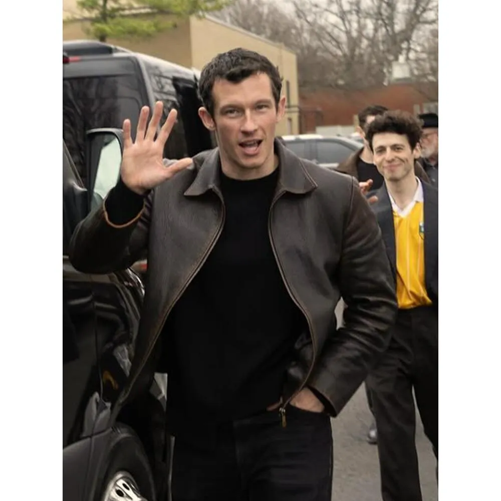 Callum Turner Brown Leather Jacket