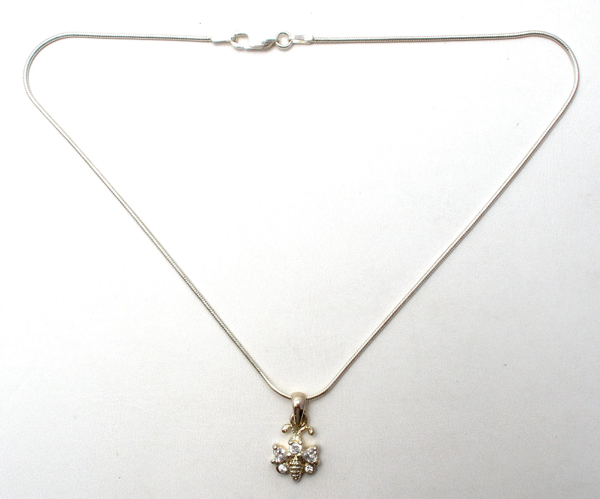 Child's Sterling Silver 12" Necklace with Bee Pendant