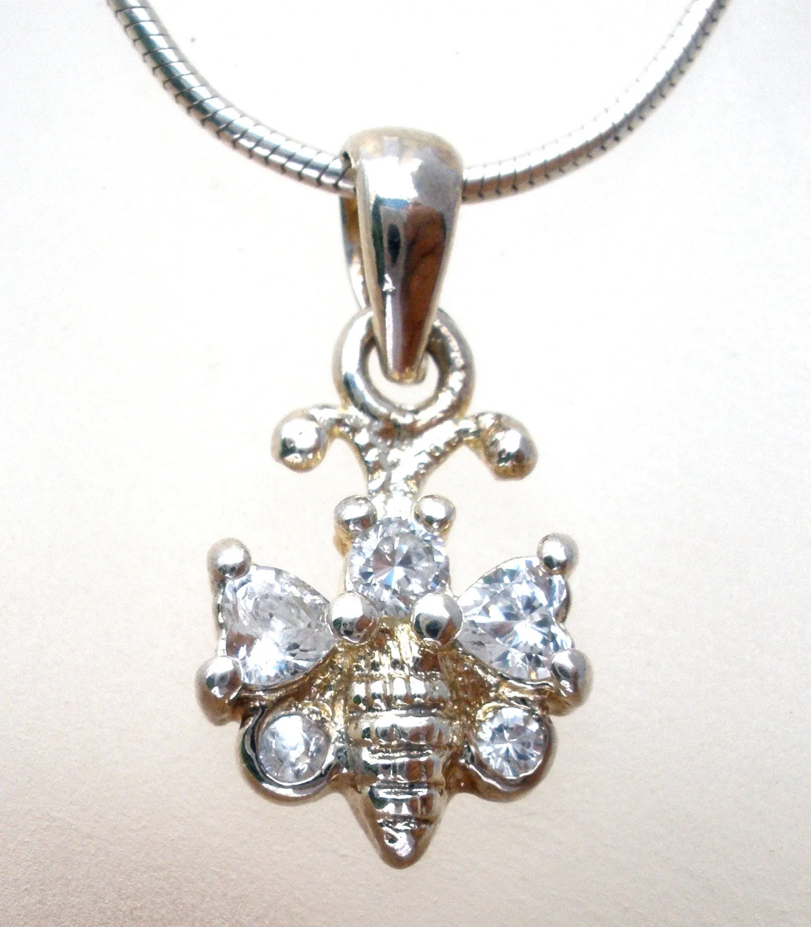 Child's Sterling Silver 12" Necklace with Bee Pendant