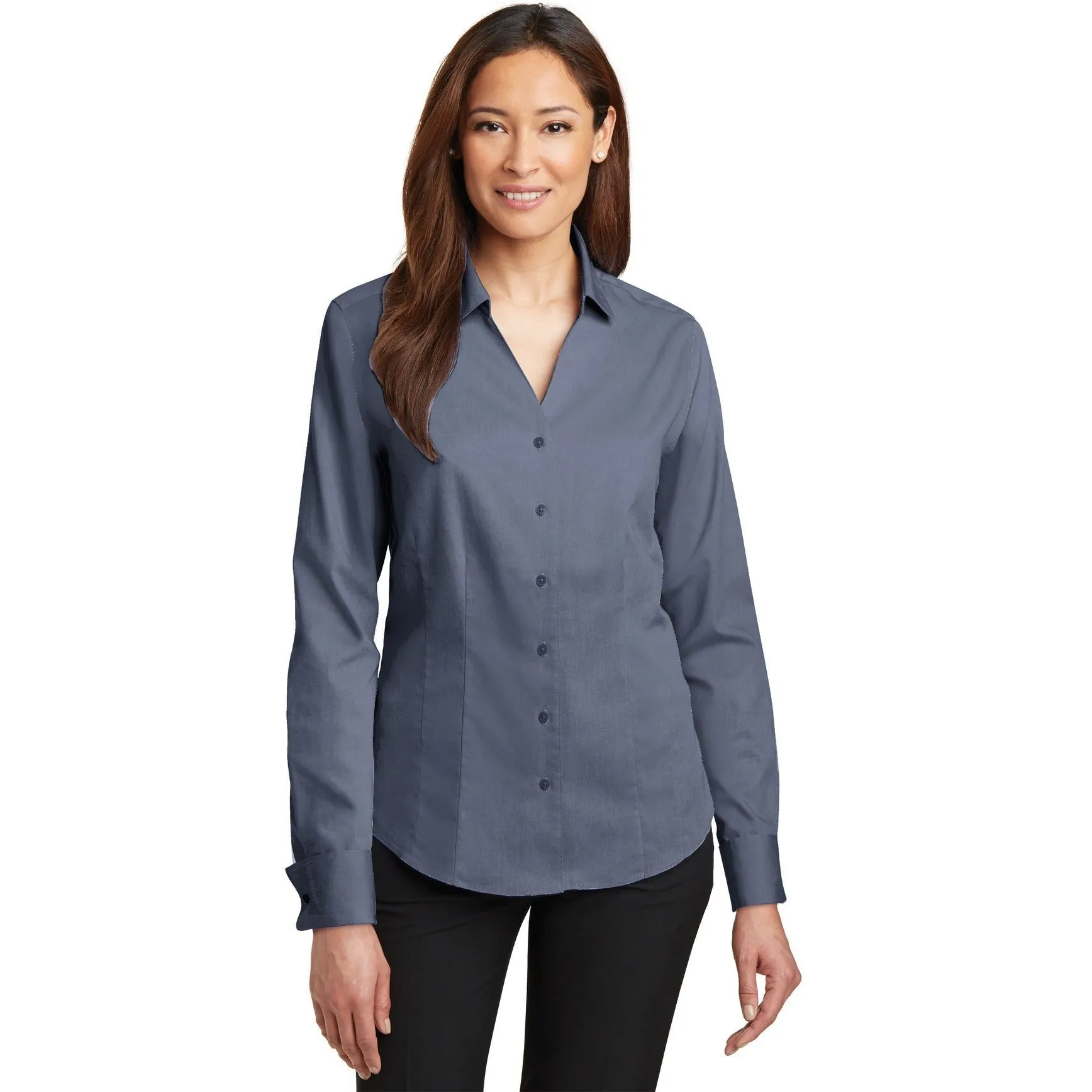 CLOSEOUT - Red House Ladies French Cuff Non-Iron Pinpoint Oxford Shirt