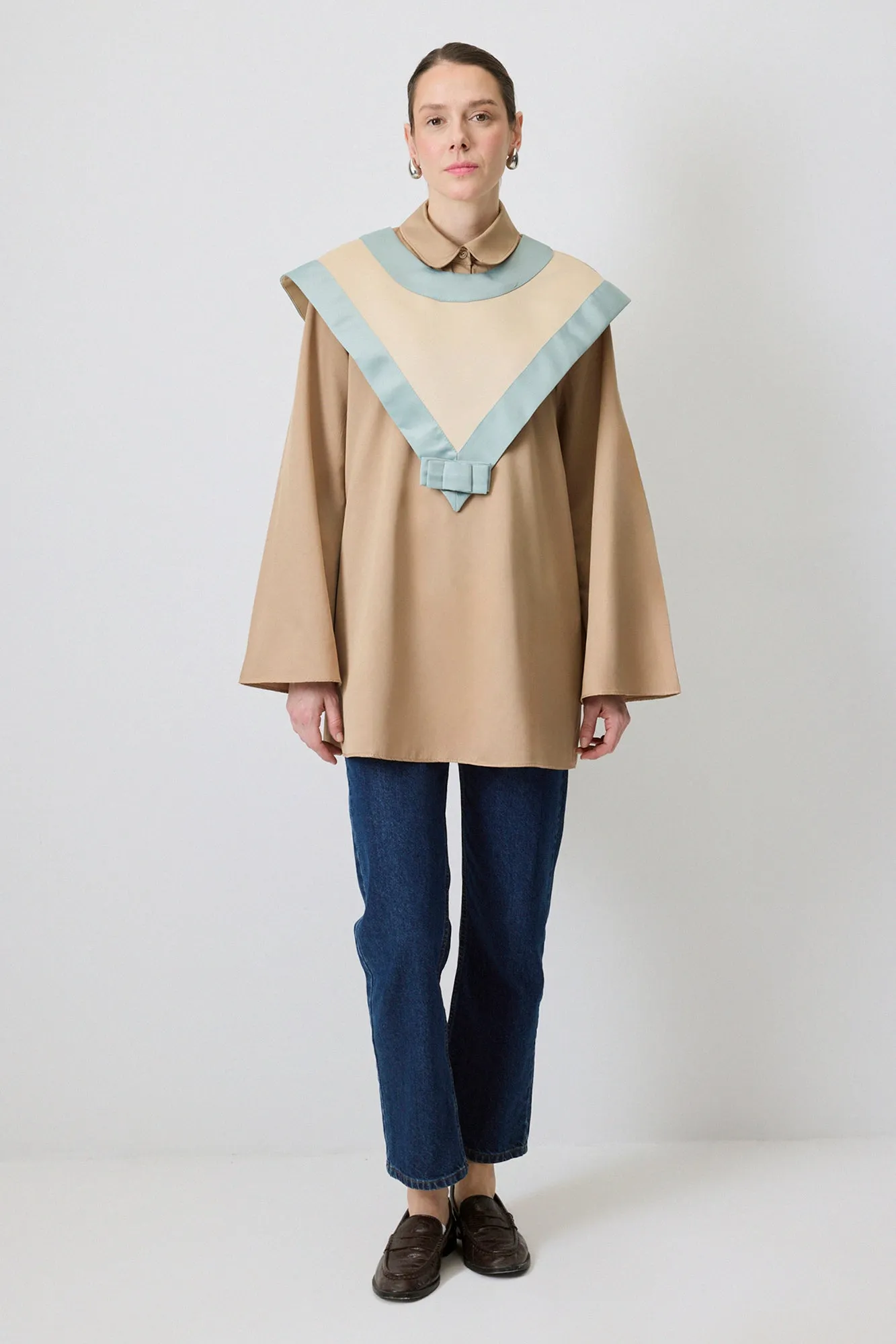 COLLAR DETAILED SATIN TUNIC