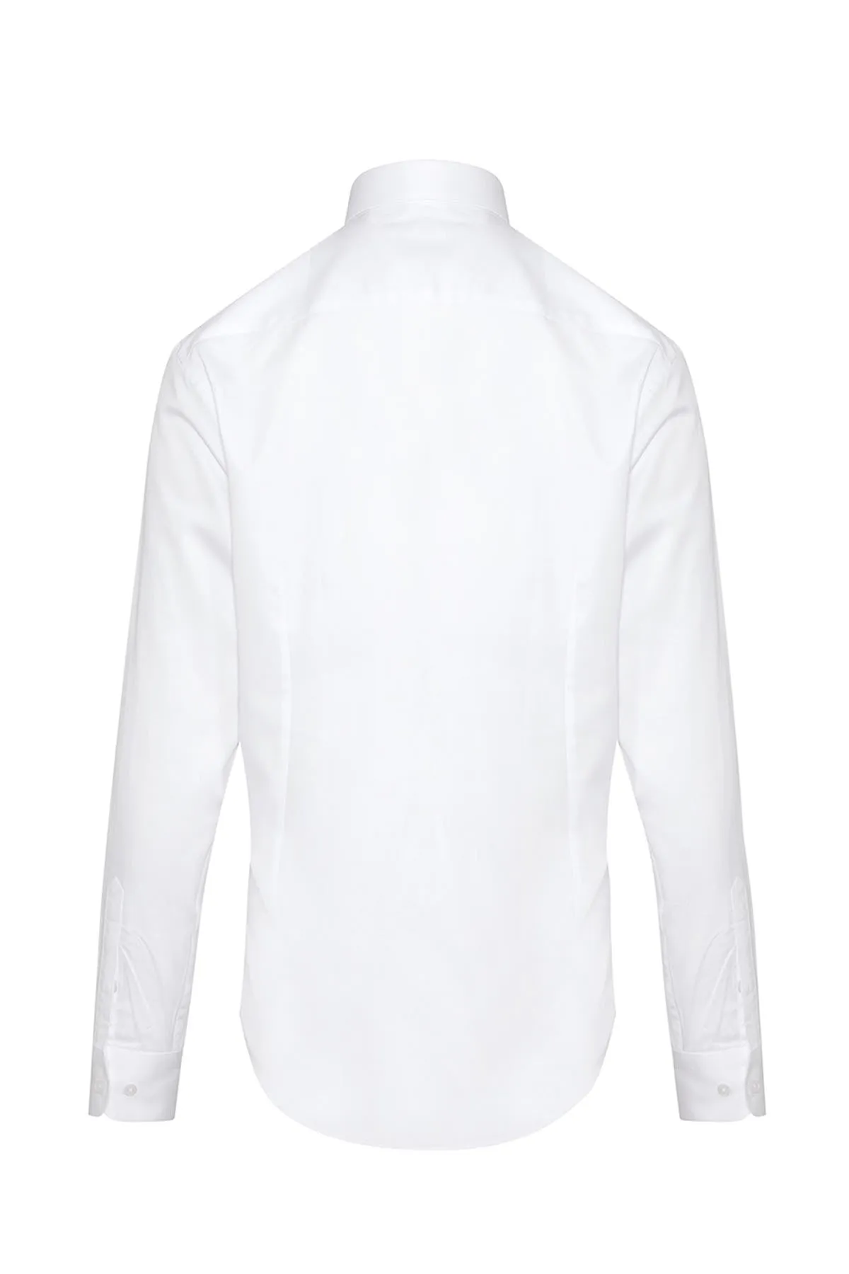 Comfort Fit Long Sleeve Cotton White Dress Shirt