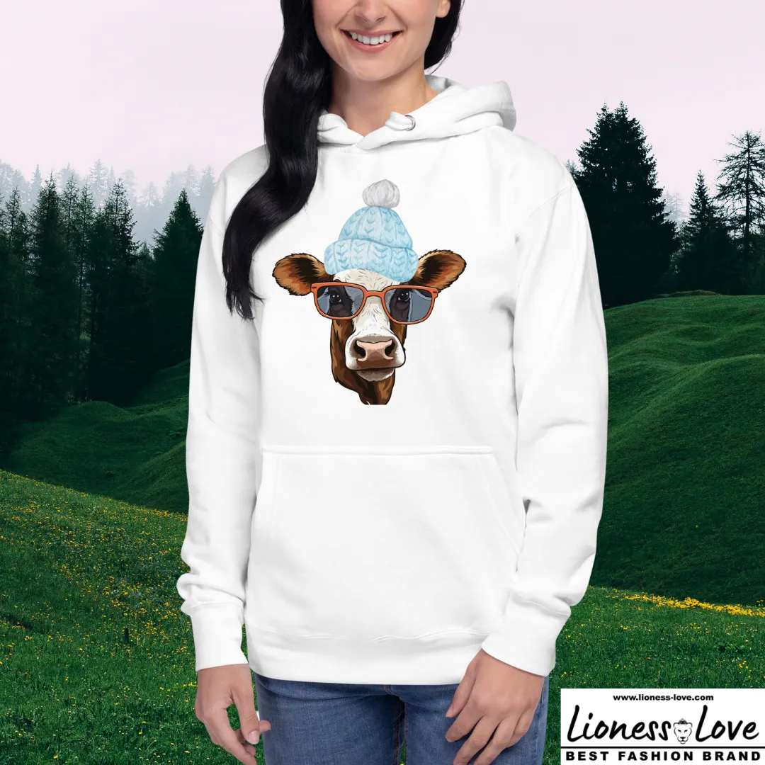 Cow Lovers Cozy Cotton Unisex Hoodie Perfect for Sweatshirt Weather, lioness-love