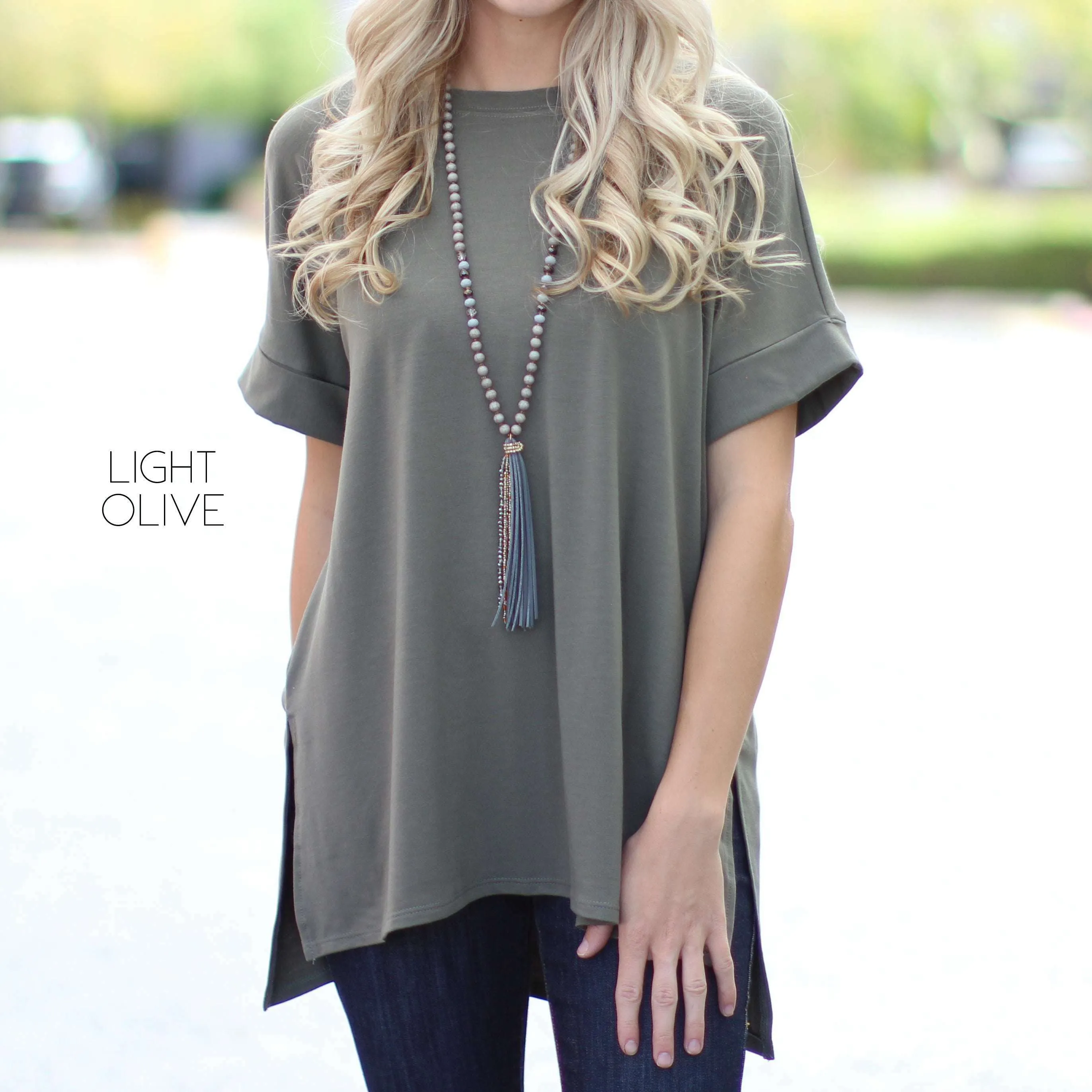 Cuffed Side Slit Tunic