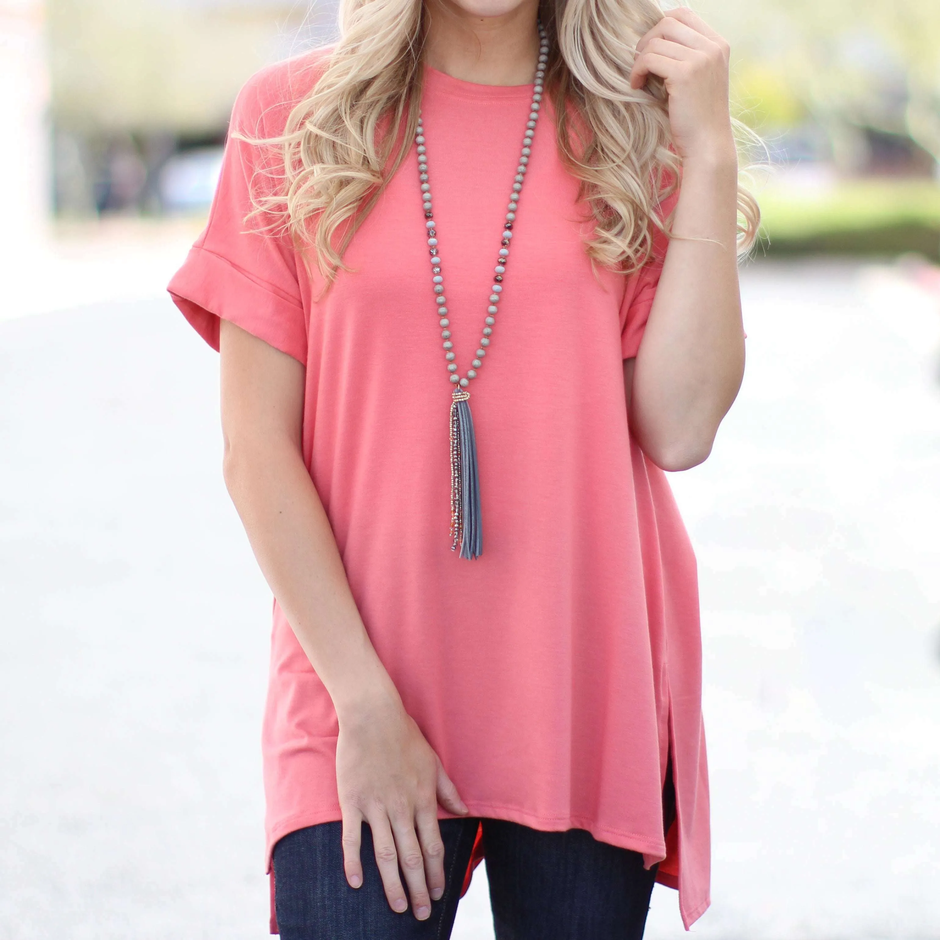 Cuffed Side Slit Tunic