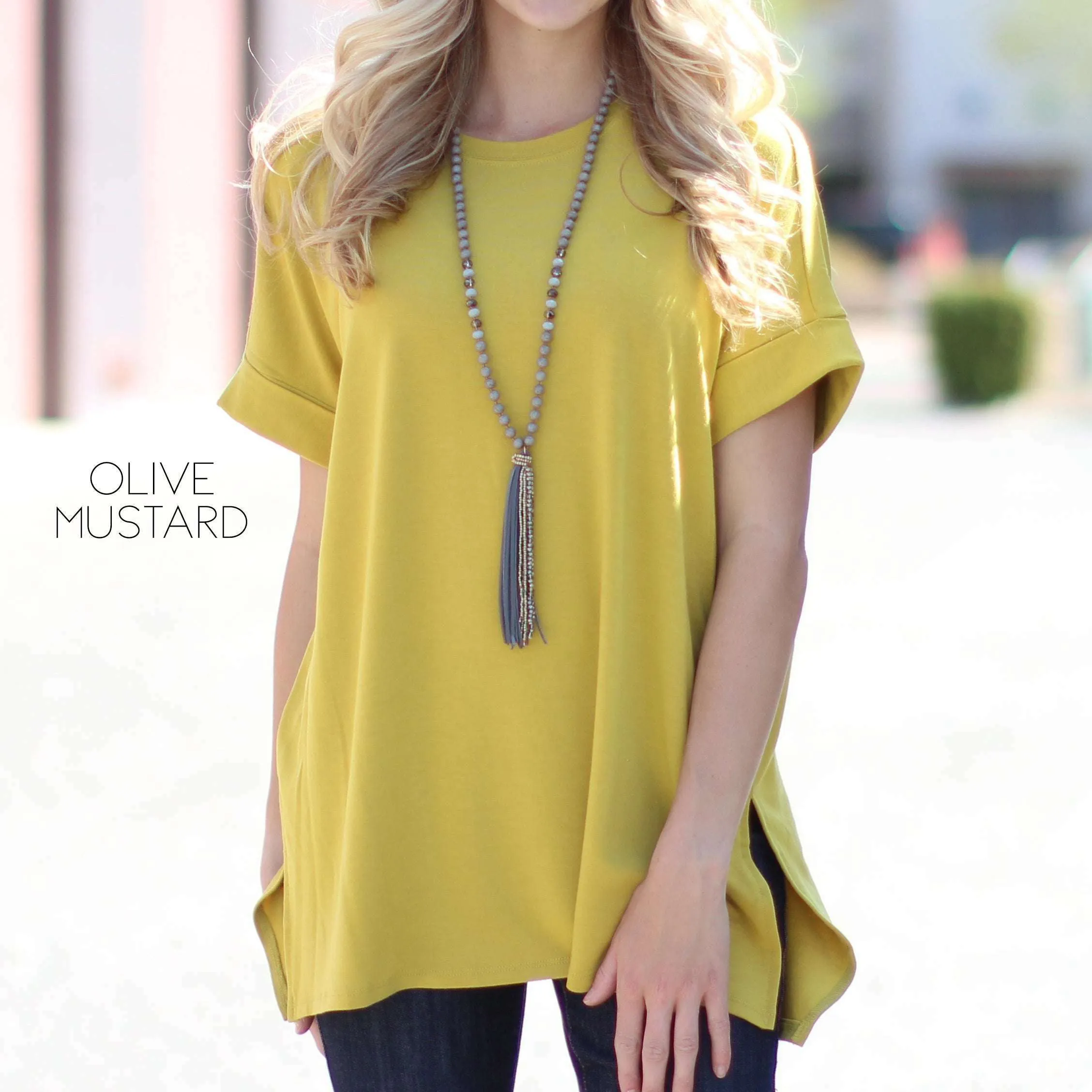 Cuffed Side Slit Tunic