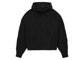 Fear Of God Essentials Cable Knit Hoodie Jet Black