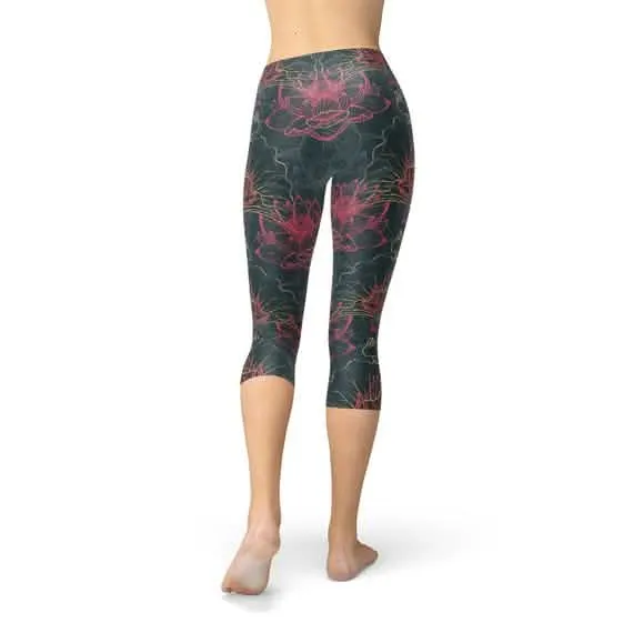 Floral Fusion Women's Performance Capri Leggings