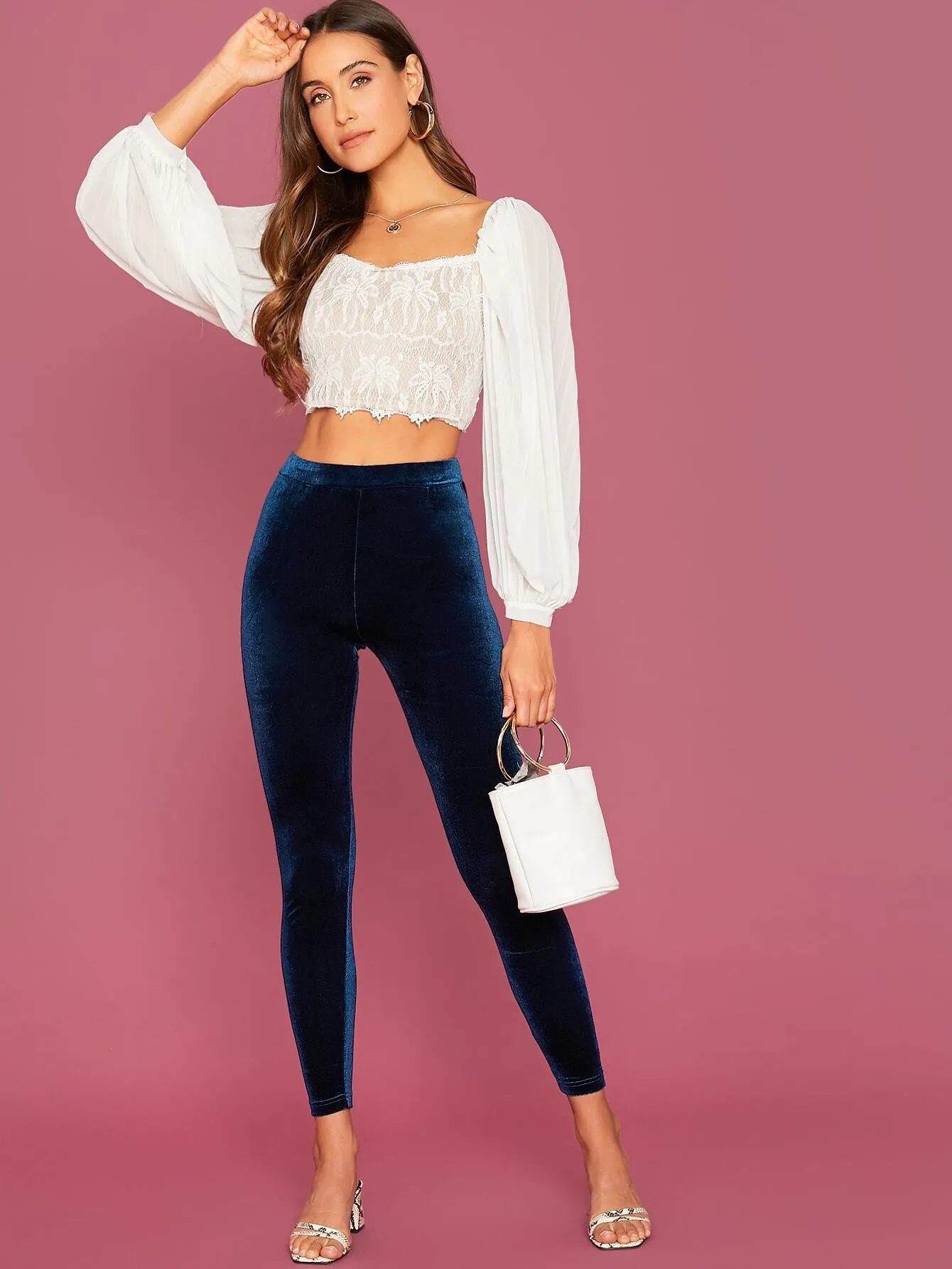 Glamorous Plain Cropped Women Leggings