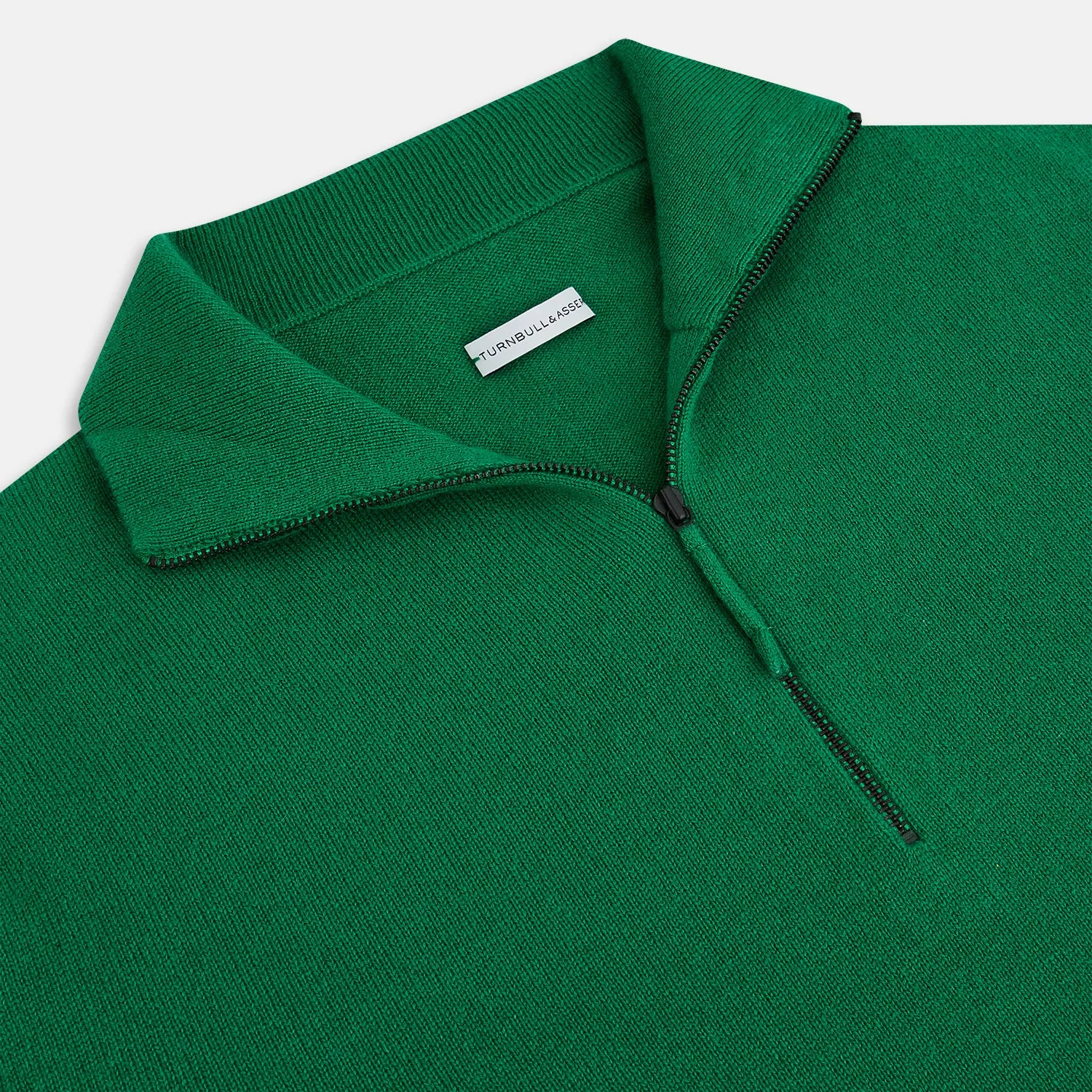 Grass Green Half-Zip Cashmere Jumper