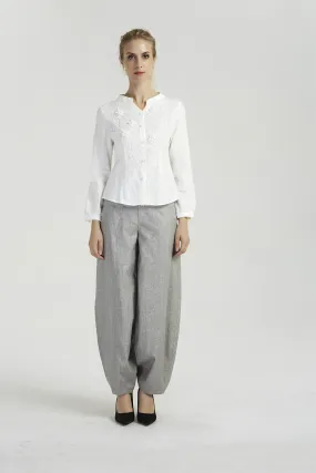 Gray pants, linen pants, harem pants, causal pants, baggy pants, loose pants 2032