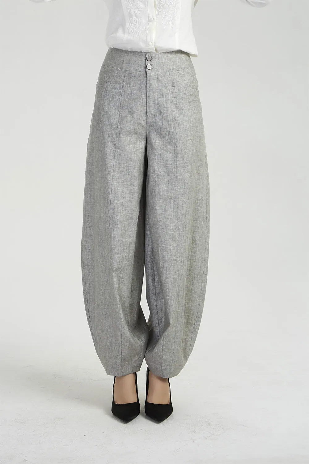 Gray pants, linen pants, harem pants, causal pants, baggy pants, loose pants 2032