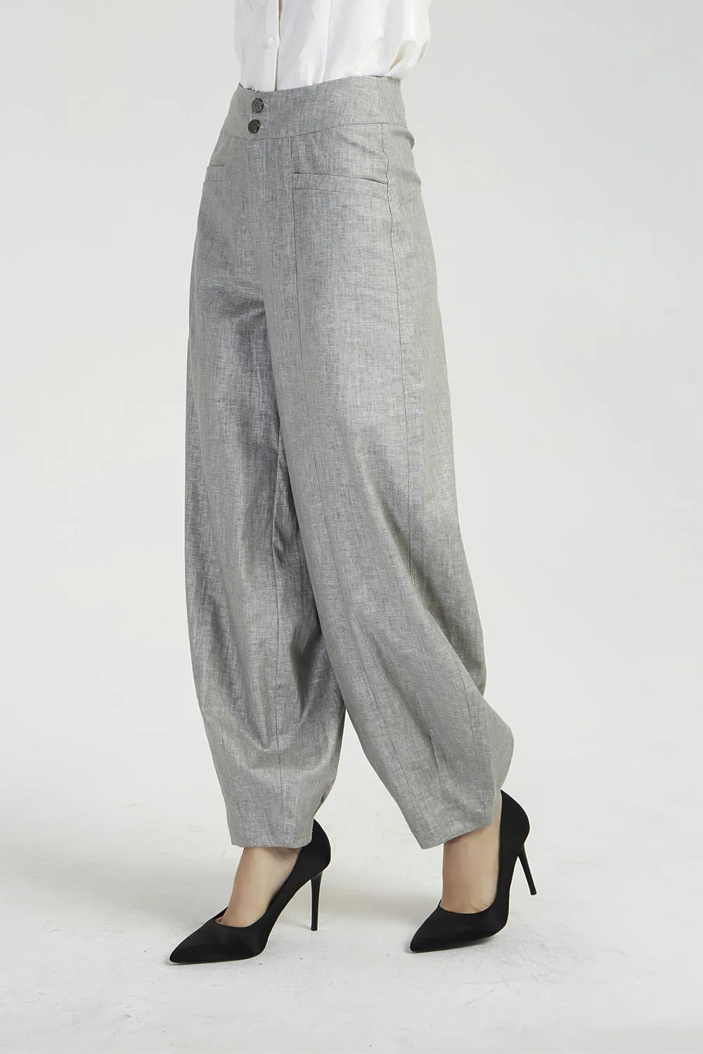 Gray pants, linen pants, harem pants, causal pants, baggy pants, loose pants 2032