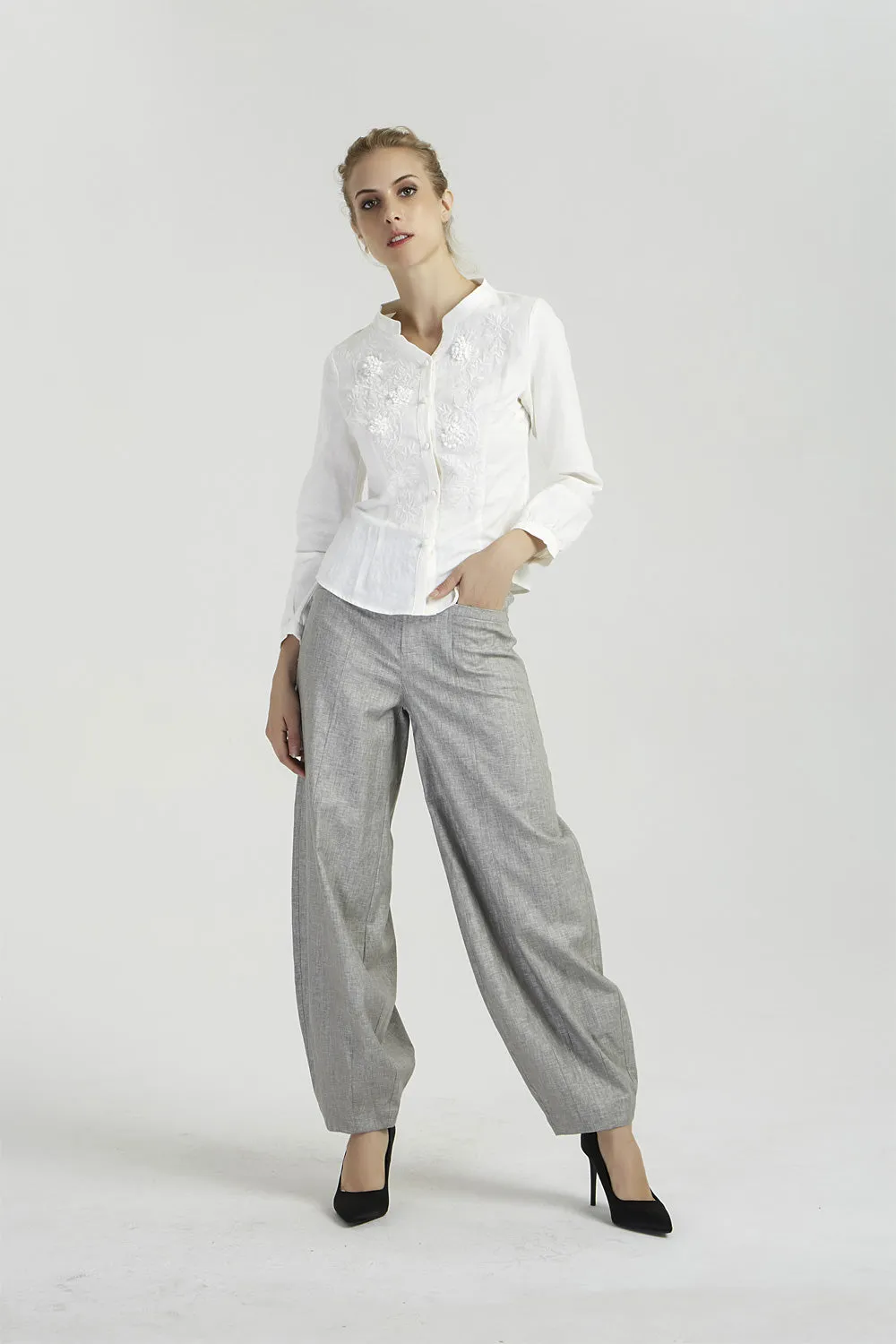 Gray pants, linen pants, harem pants, causal pants, baggy pants, loose pants 2032