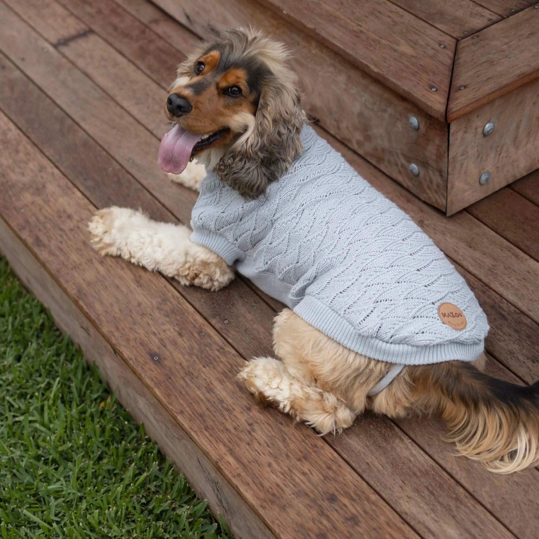 Grey Wave Dog Jumper