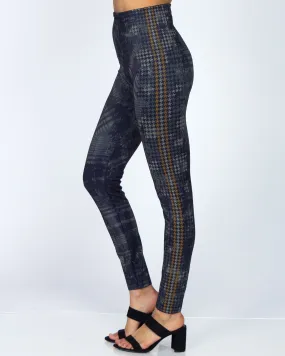 Houndstooth Racerstripe Print Leggings