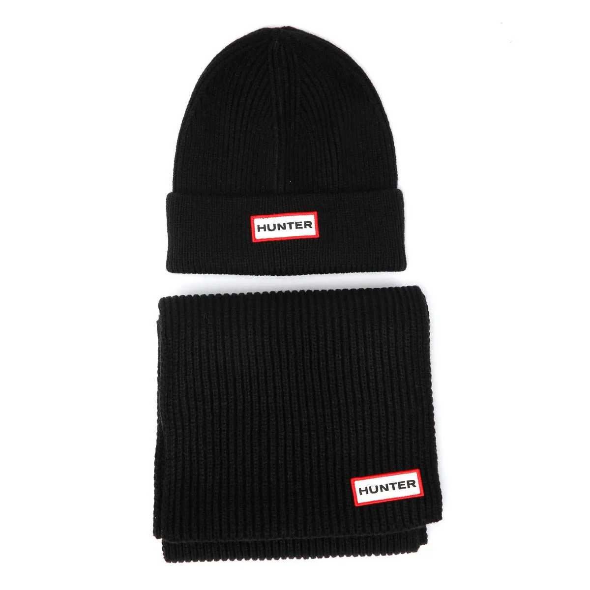 Hunter Jura Beanie Hat/Scarf Boxset Acrylic Black