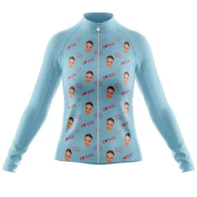 I love you Custom Face Thermal Club Jersey (blue)