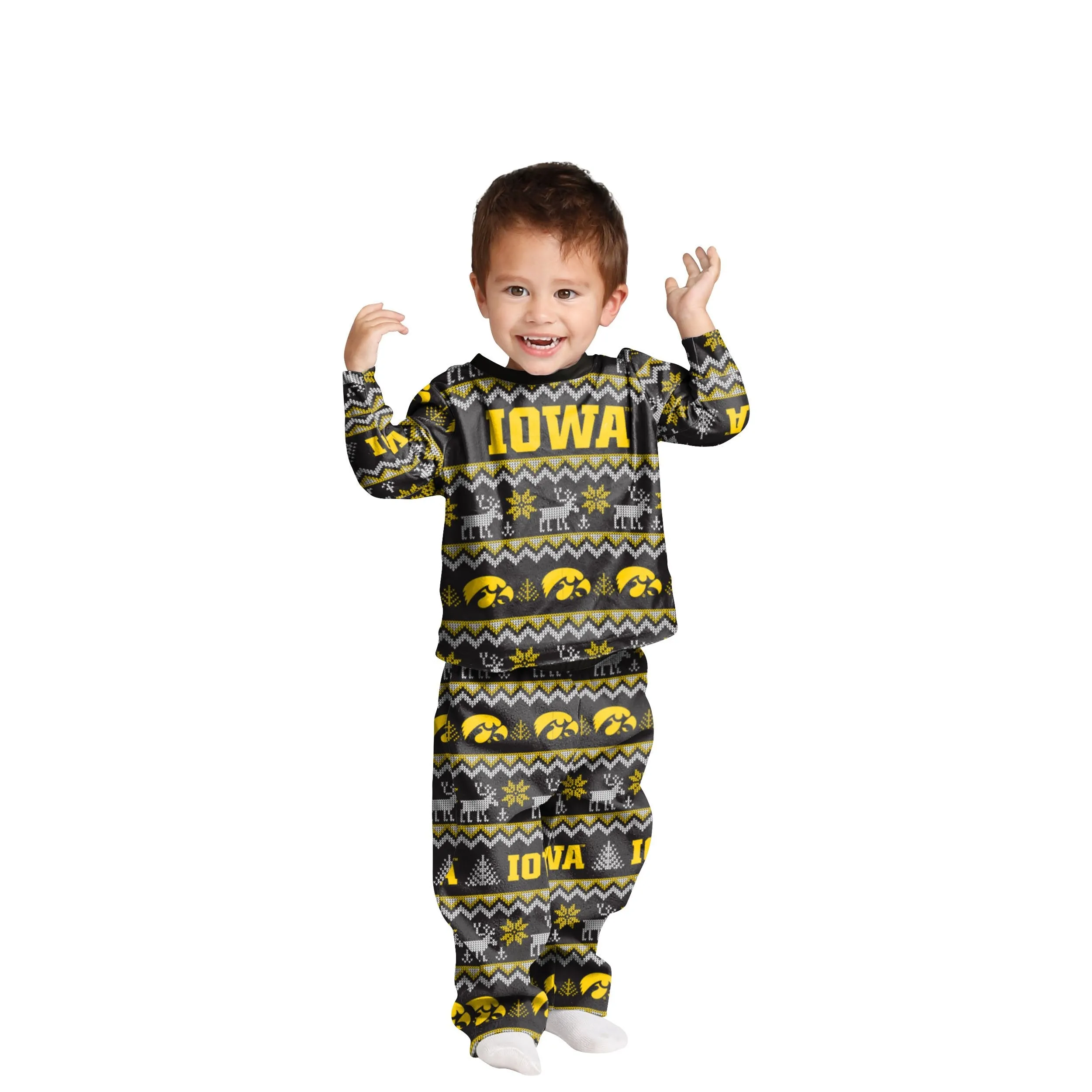 Iowa Hawkeyes NCAA Ugly Pattern Family Holiday Pajamas