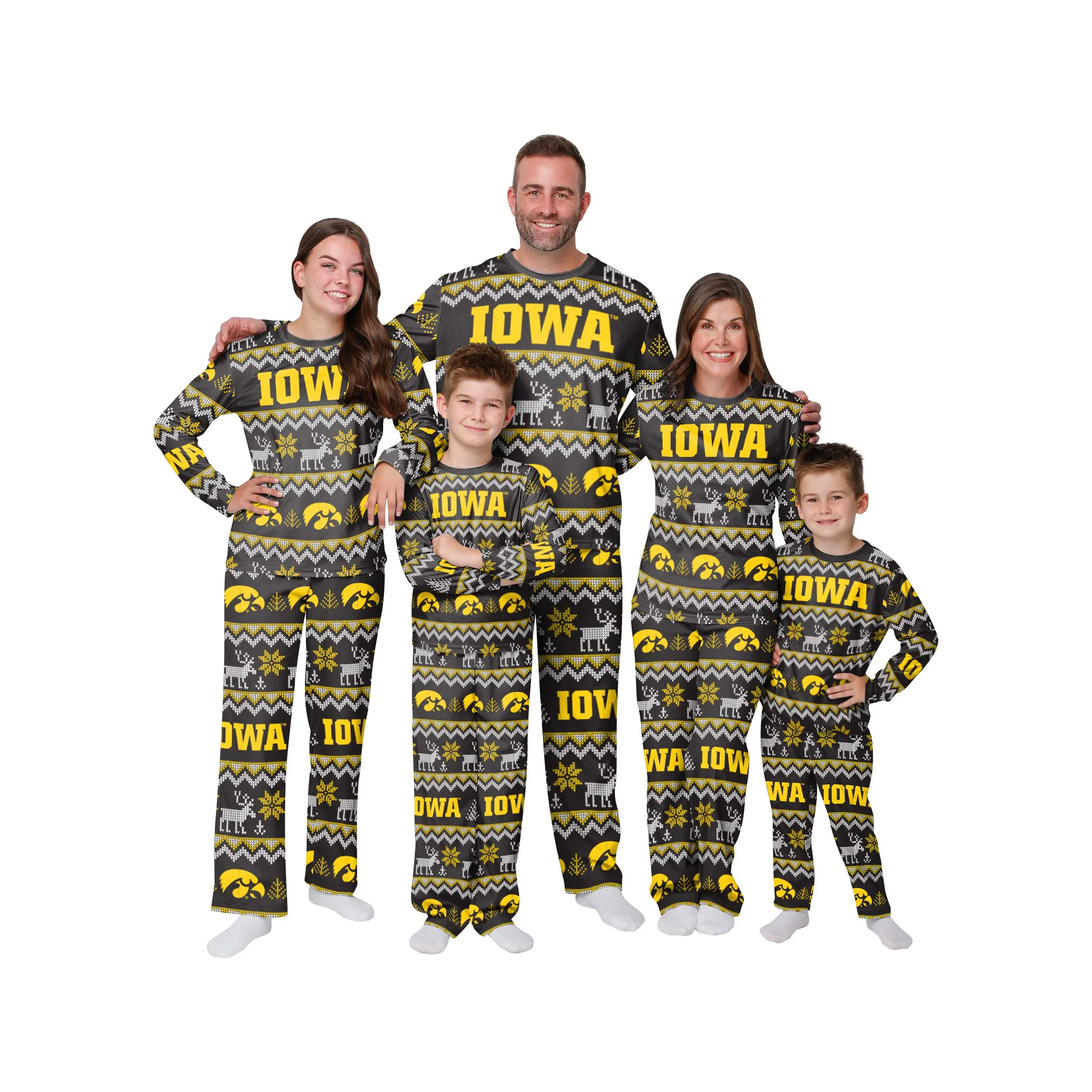 Iowa Hawkeyes NCAA Ugly Pattern Family Holiday Pajamas