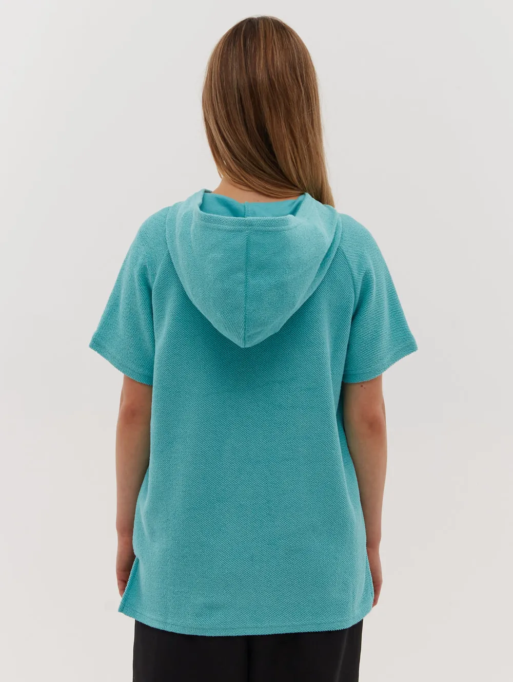 Juniper Short Sleeve High-Low Hem Pullover Hoodie