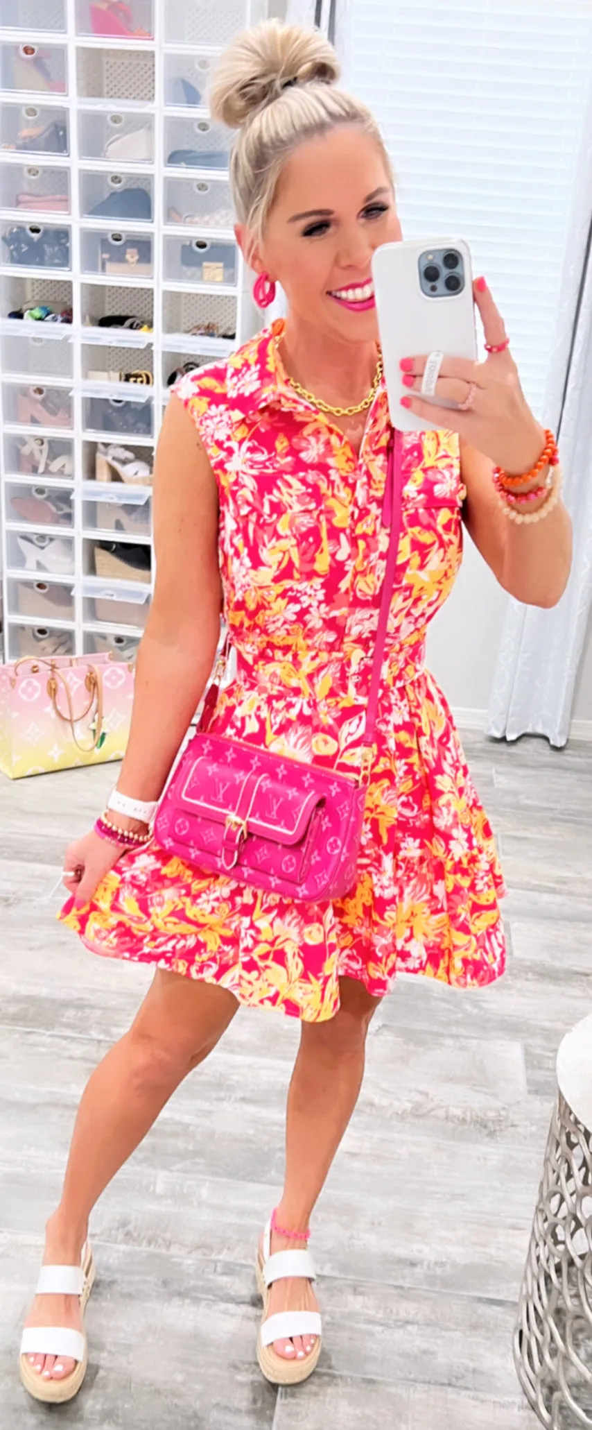 Keep Blooming Multi Floral Print Dress - Pink