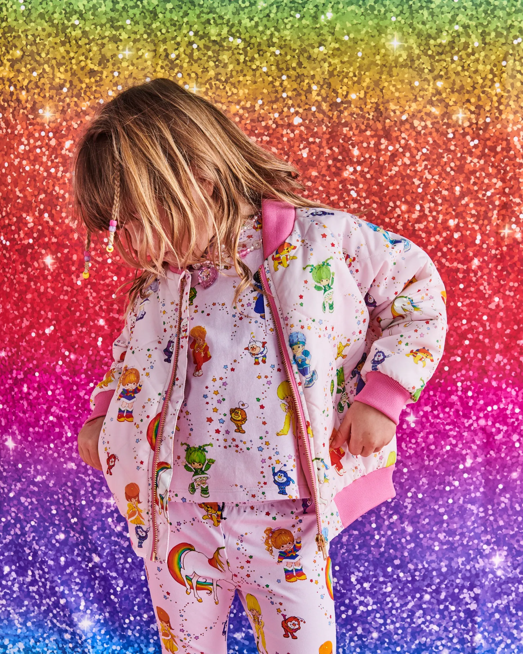 Kip&Co x Rainbow Brite Star Shower Bomber Jacket