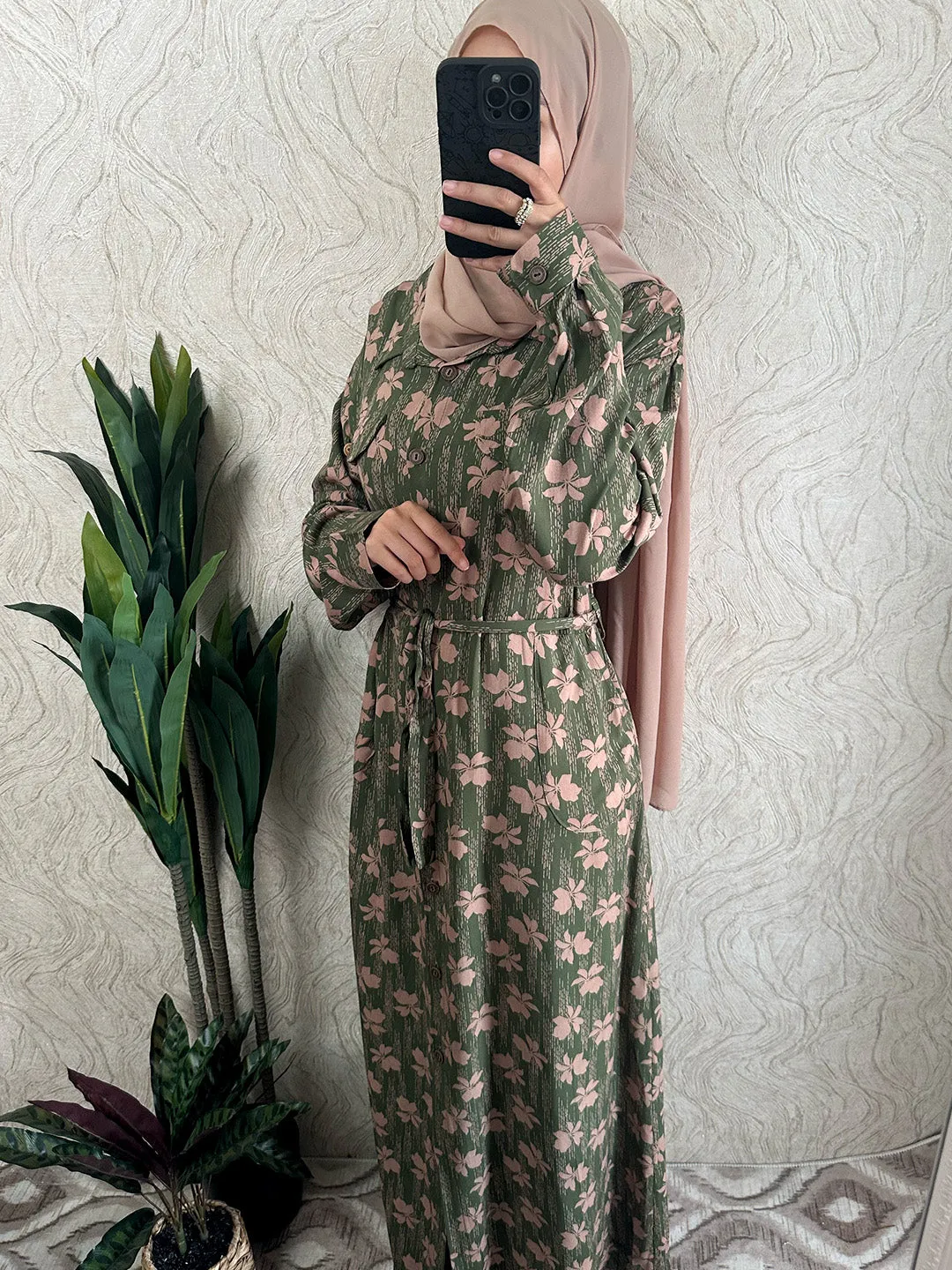 Leaf Shirt Maxi Dress