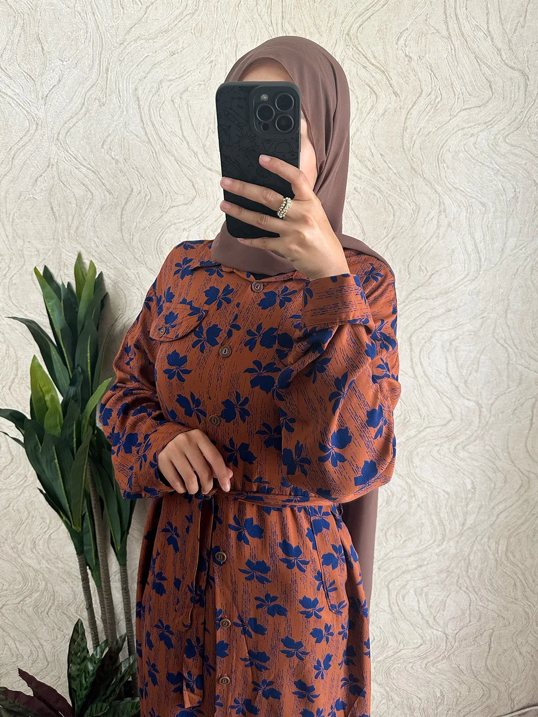 Leaf Shirt Maxi Dress