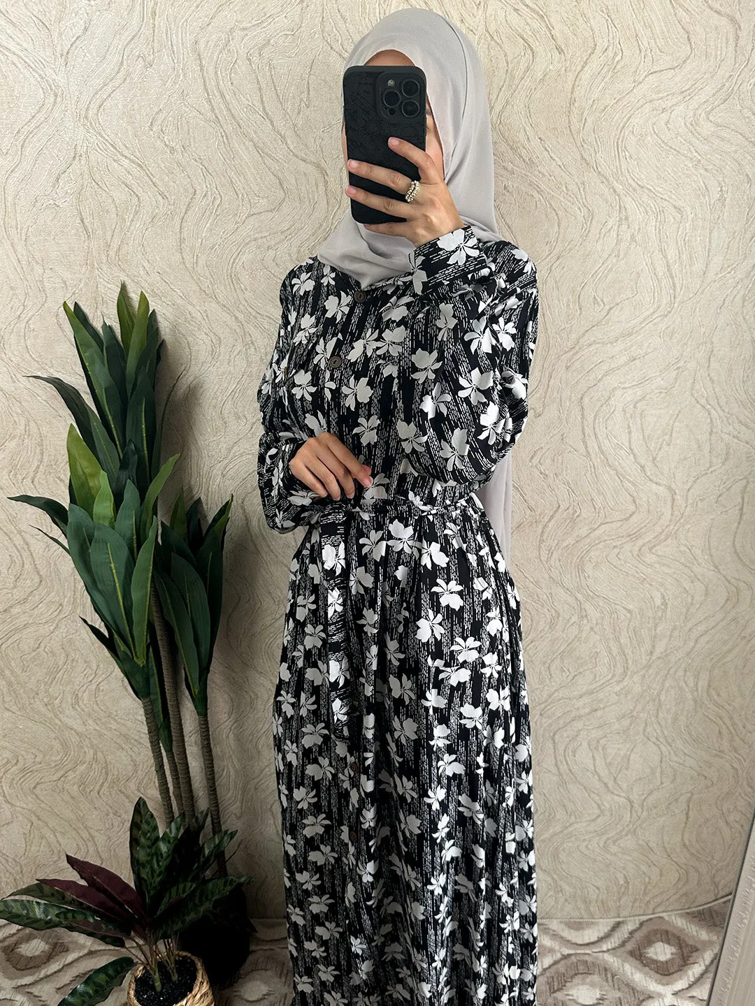 Leaf Shirt Maxi Dress