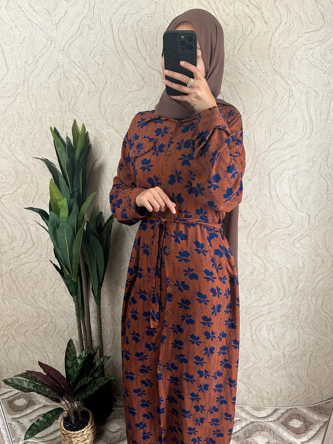 Leaf Shirt Maxi Dress