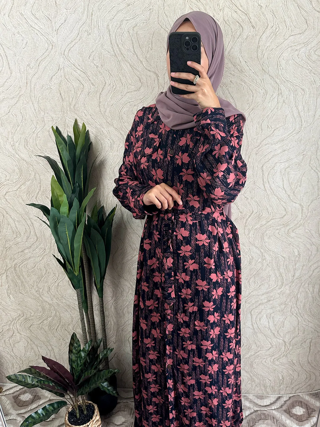 Leaf Shirt Maxi Dress