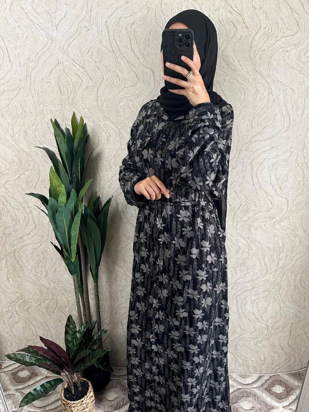 Leaf Shirt Maxi Dress