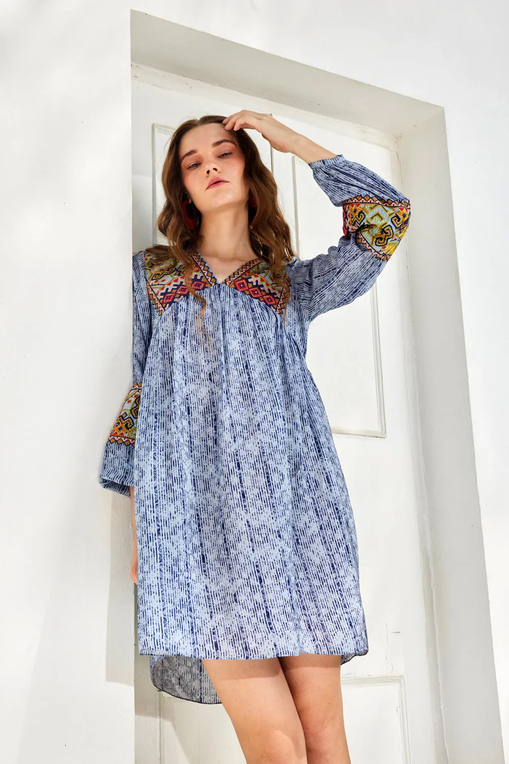 Linne Embroidered Tunic Dress