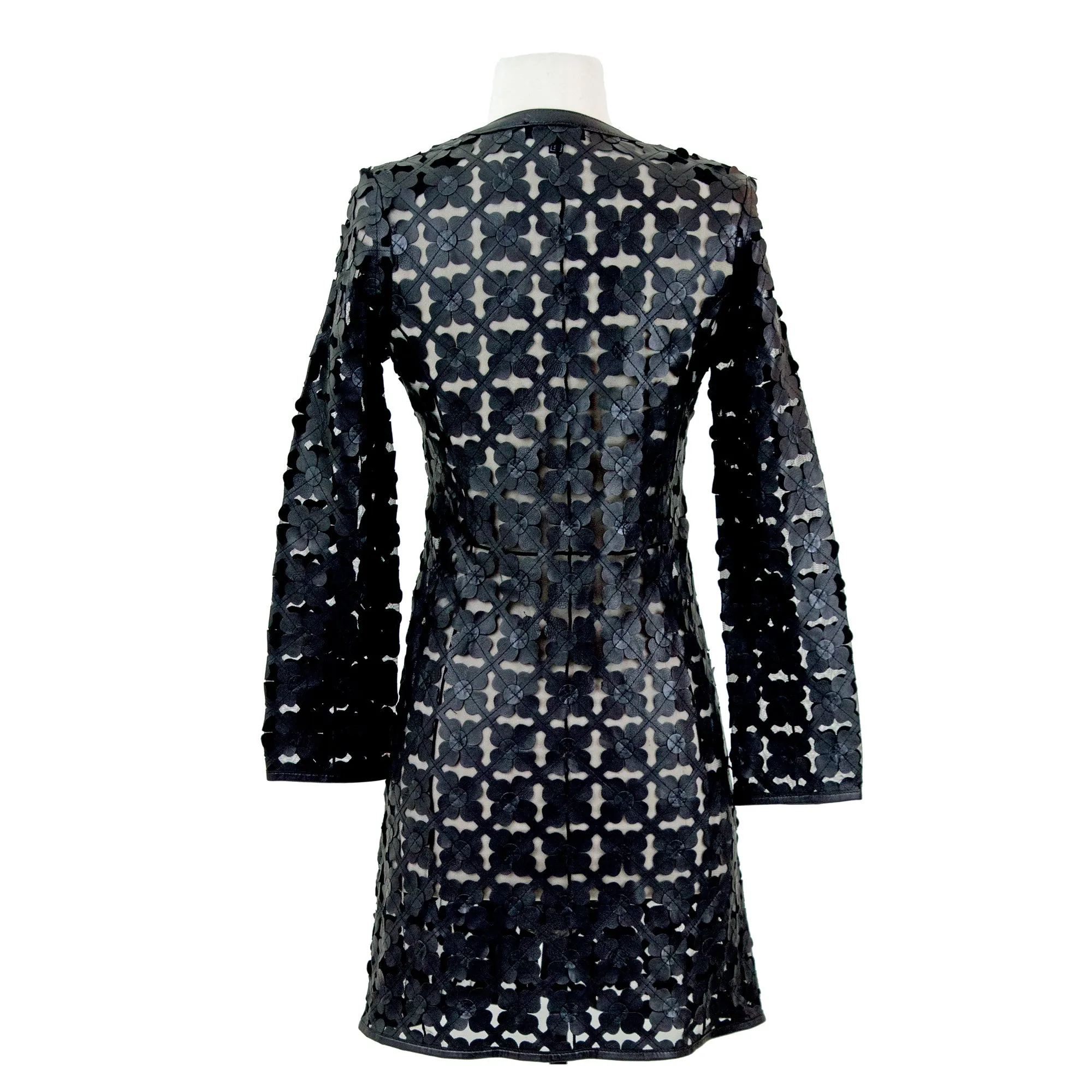 Long Shamrock Design Leather Dress and Jacket