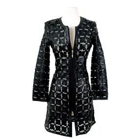 Long Shamrock Design Leather Dress and Jacket