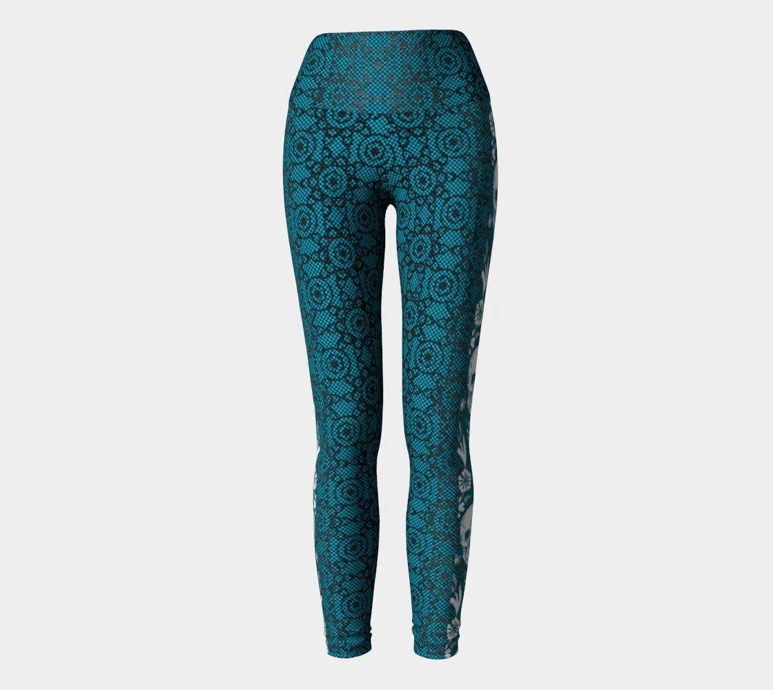 Mandala and Skull Yoga Leggings