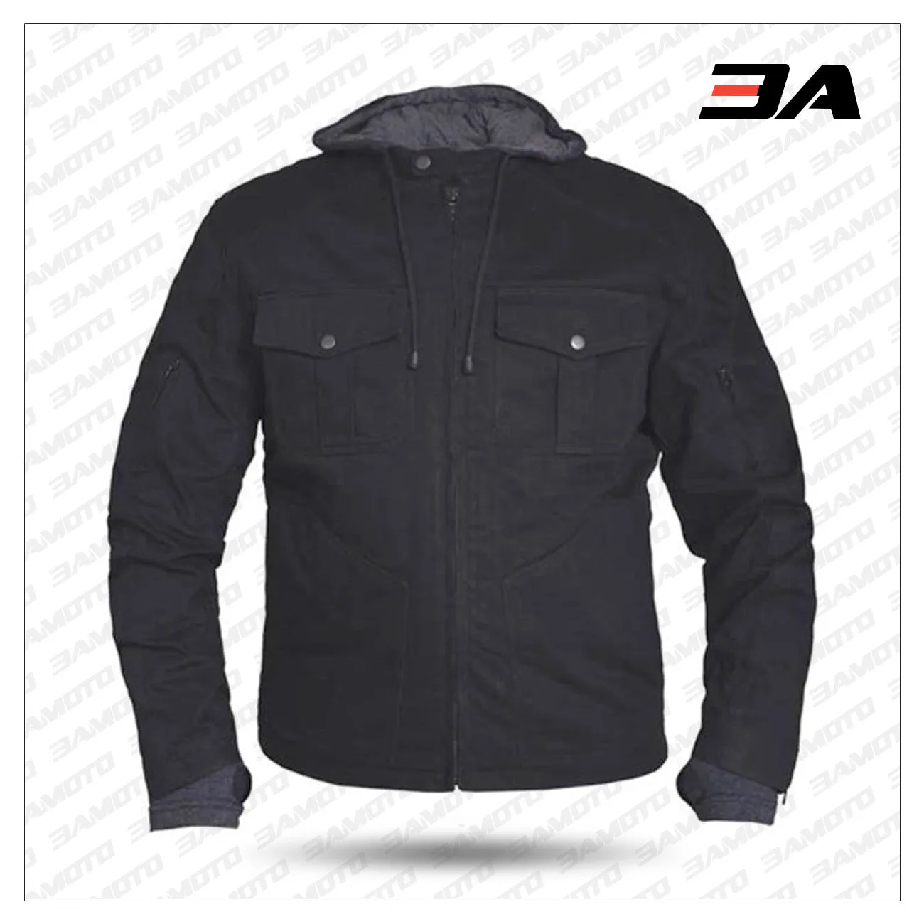 Mens Black Denim Motorcycle Jacket