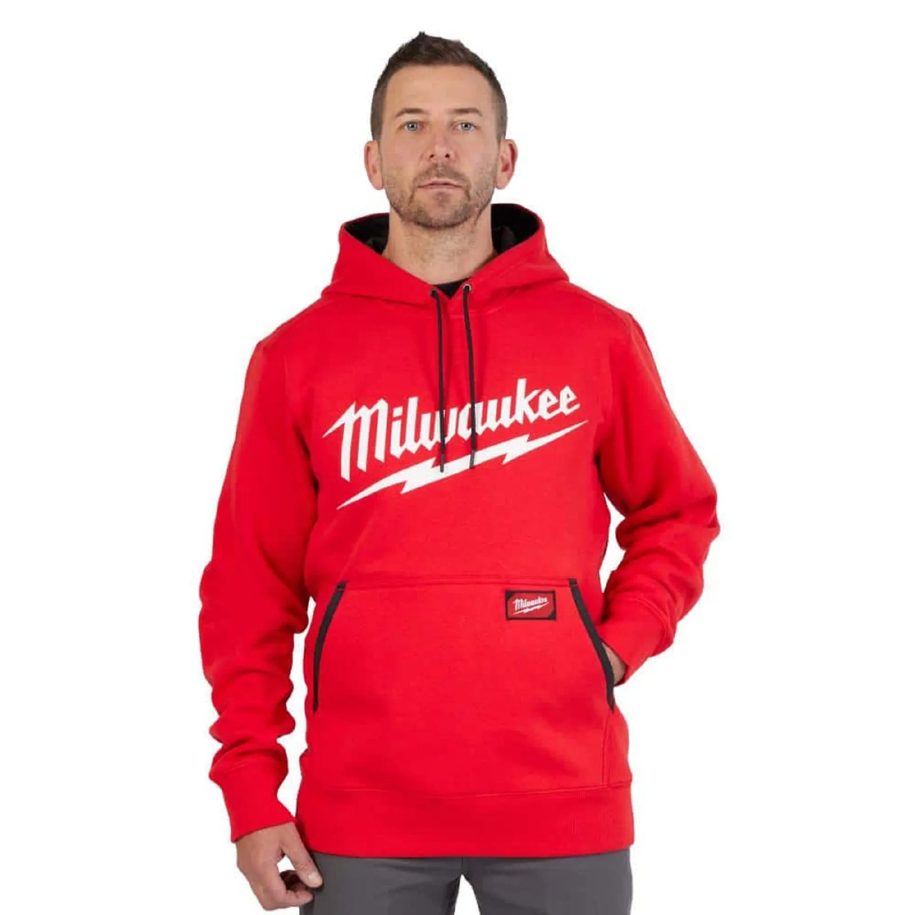 Milwaukee Men's Large Red Midweight Long-Sleeve Pullover Hoodie, Red, L